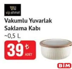VİP AHMET VAKUMLU YUVARLAK SAKLAMA KABI 0.5 L